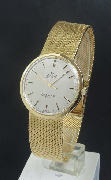 omega 18k gold mens watch|solid gold gents omega watches.